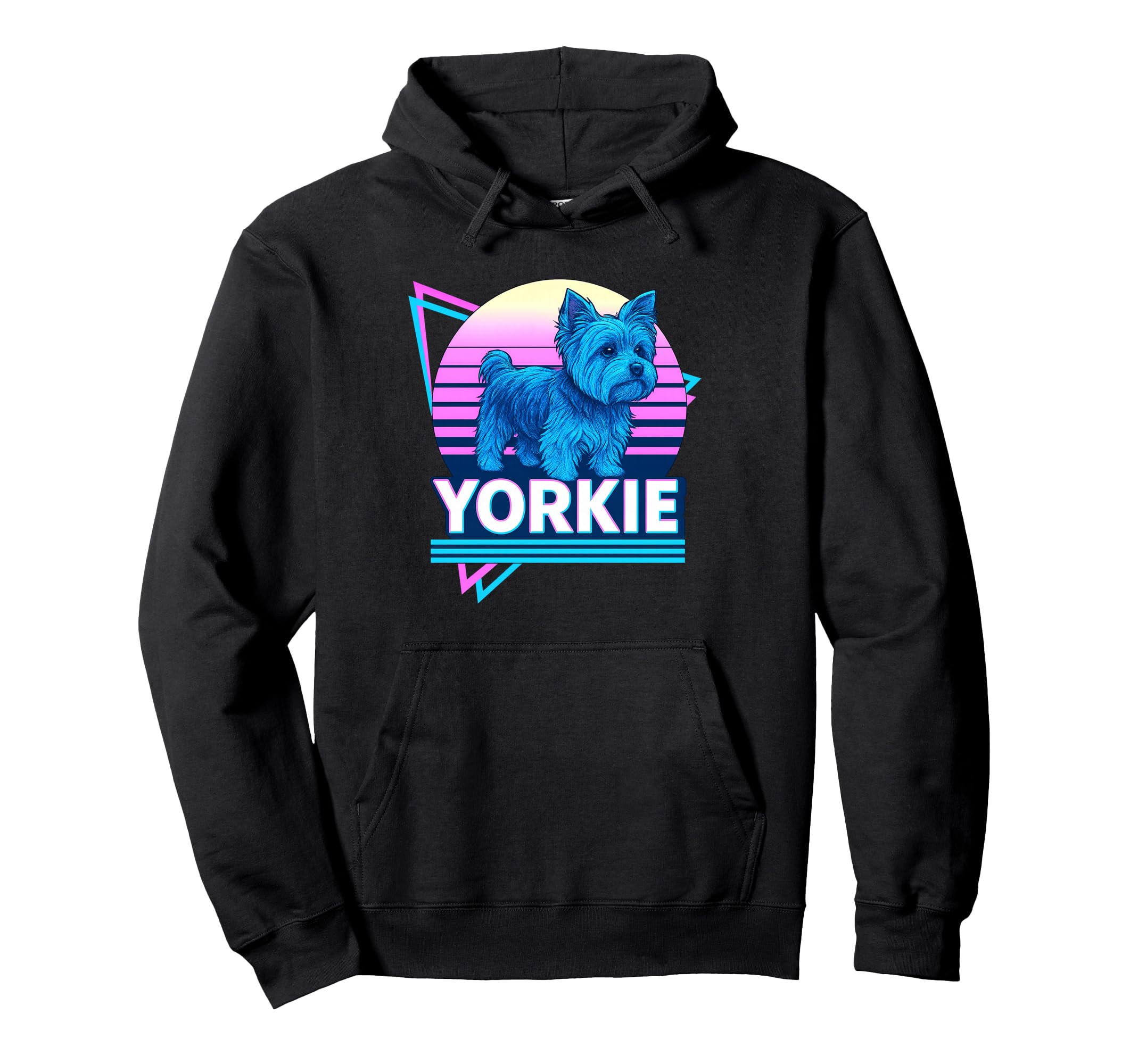Yorkshire Terrier Synthwave Aesthetic Hoodie - Novelty Apparel Men Women - T-Shirt, Sweatshirt, Hoodie