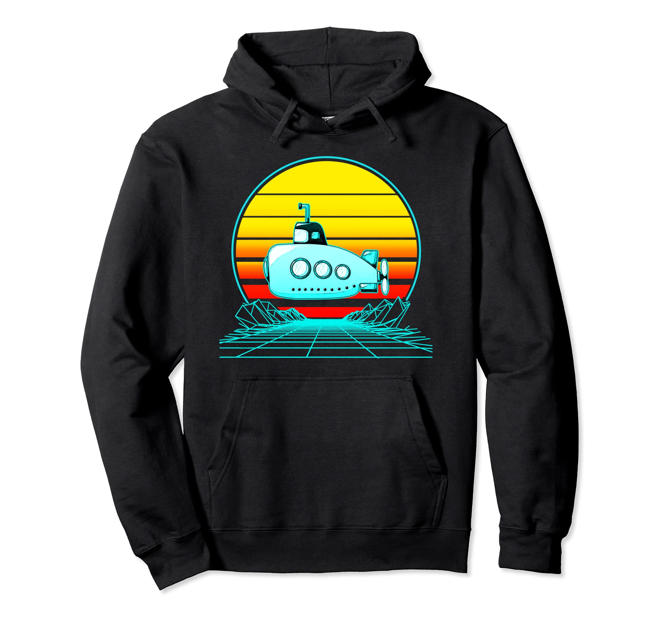 Sunset Submarine Hoodie - Streetwear Style for Adults - T-Shirt, Sweatshirt, Hoodie