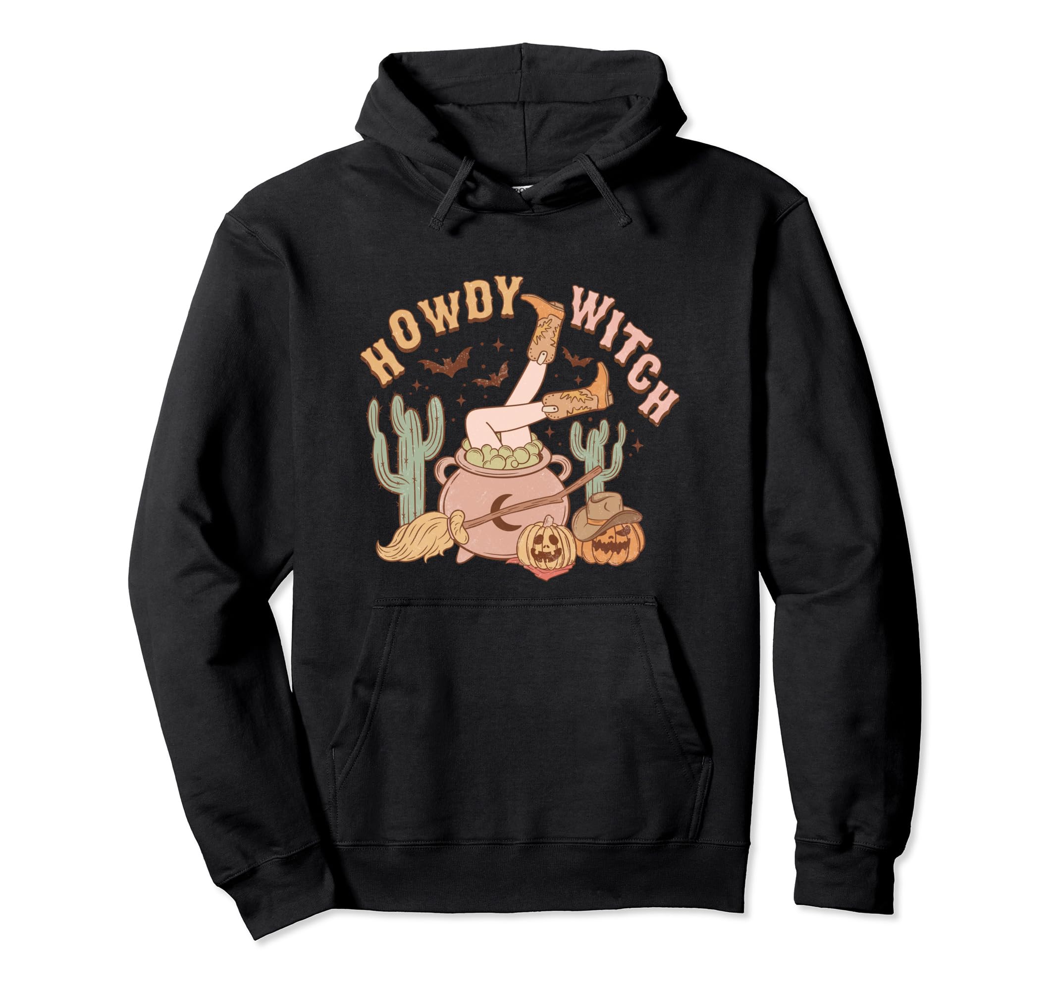 Howdy Witch Womens Western Halloween Hoodie - Minimalist Print for Adults - T-Shirt, Sweatshirt, Hoodie