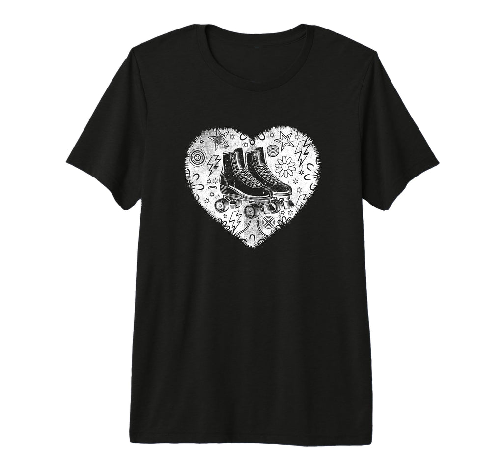 Roller Skating Heart Grunge Street T-Shirt - Novelty Apparel for Adults - T-Shirt, Sweatshirt, Hoodie