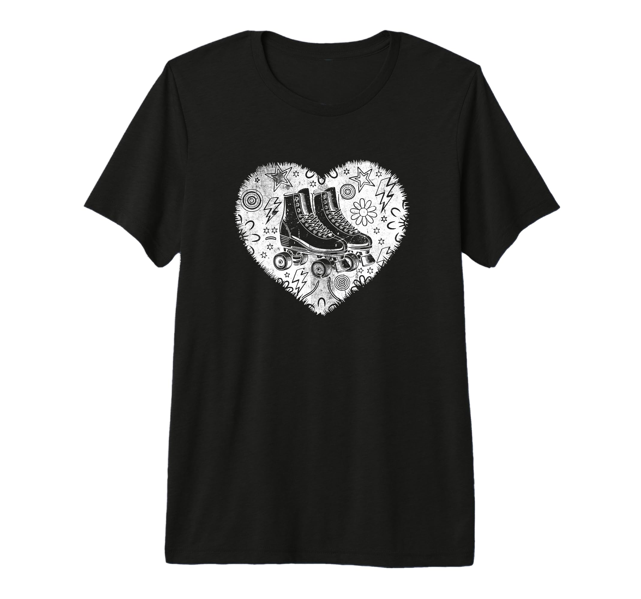 Roller Skating Heart Grunge Street T-Shirt - Novelty Apparel for Adults - T-Shirt, Sweatshirt, Hoodie
