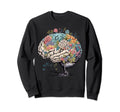Floral Anatomical Brain Tree Mental Sweatshirt - Minimalist Print Unisex - T-Shirt, Sweatshirt, Hoodie