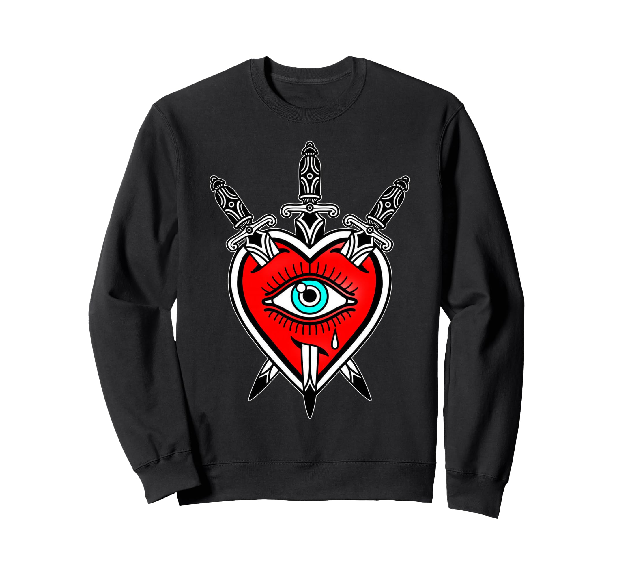 Heart X Dagger American Traditional Sweatshirt - Unique Graphic Unisex - T-Shirt, Sweatshirt, Hoodie