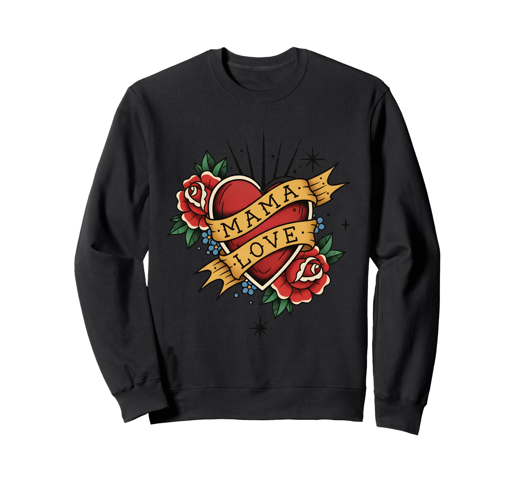 Mama Love Traditional Flash Tattoo Sweatshirt - Unique Graphic Unisex - T-Shirt, Sweatshirt, Hoodie
