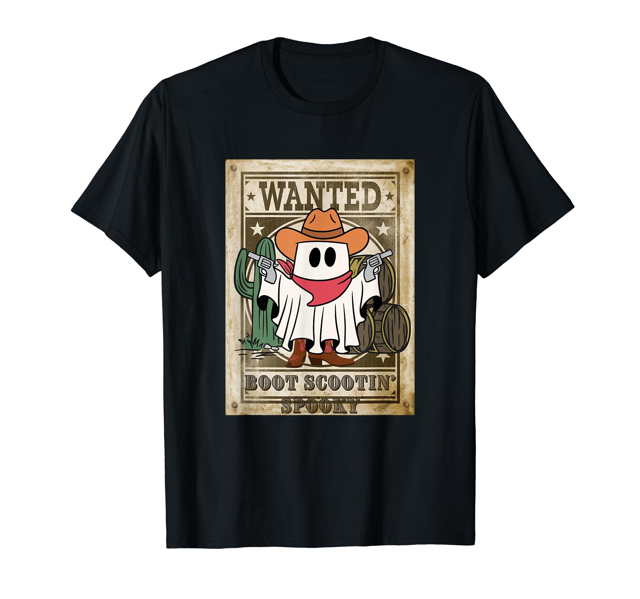 Western Halloween Cowboy Ghost Boot T-Shirt - Graphic Print Men Women - T-Shirt, Sweatshirt, Hoodie