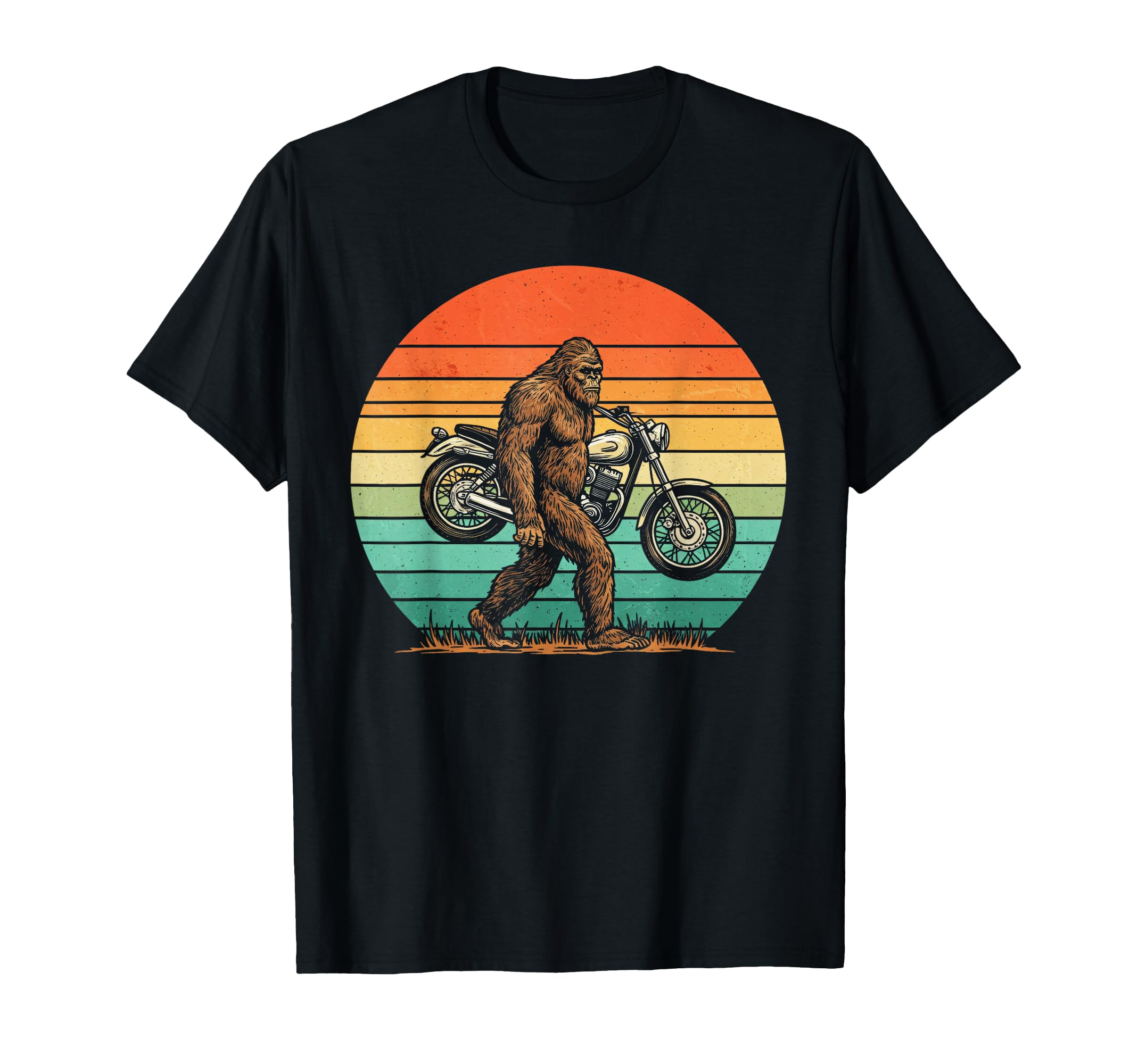 Bigfoot Motorcycle Sasquatch Biker T-Shirt - Minimalist Print Unisex - T-Shirt, Sweatshirt, Hoodie