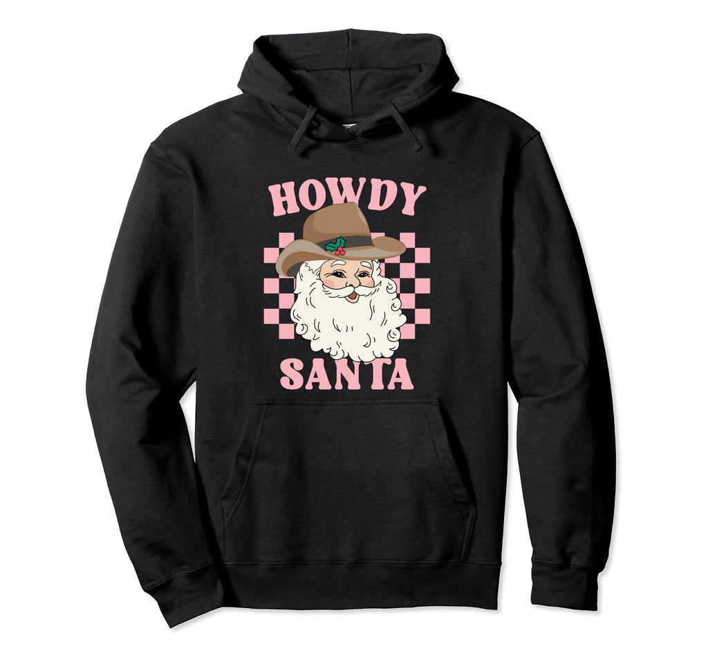 Country Cowboy Howdy Santa Groovy Western Hoodie - Graphic Print Unisex - T-Shirt, Sweatshirt, Hoodie
