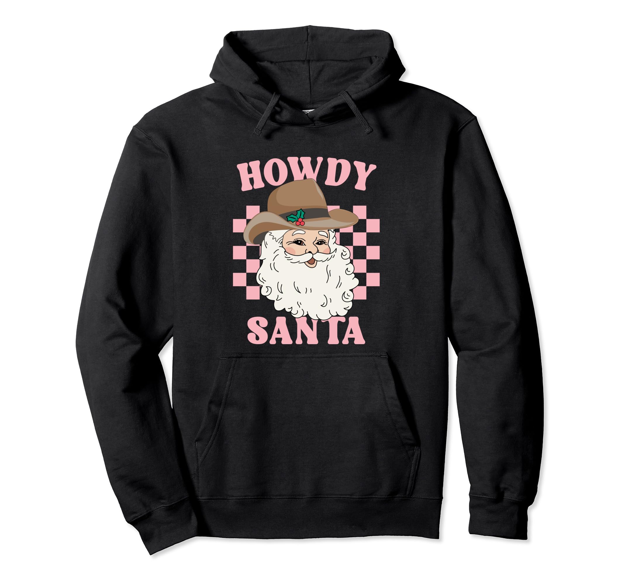 Country Cowboy Howdy Santa Groovy Western Hoodie - Graphic Print Unisex - T-Shirt, Sweatshirt, Hoodie
