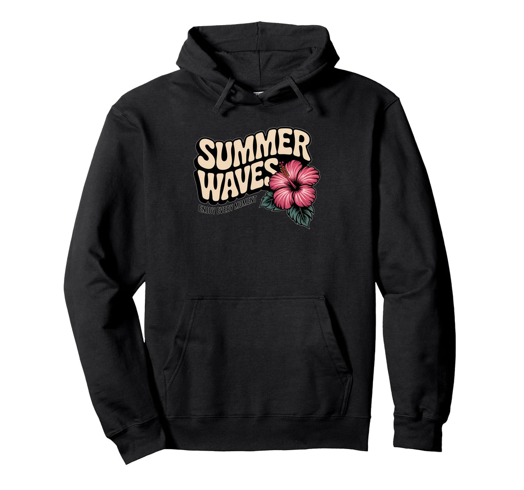 Summer Typography Summer Vibes Waves Hoodie - Minimalist Print for Adults - T-Shirt, Sweatshirt, Hoodie