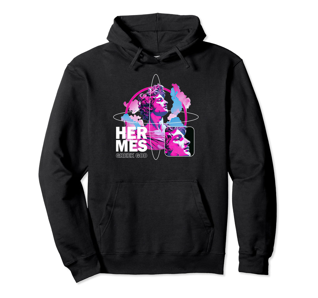 Hermes Greek Vaporwave Ancient God Hoodie - Fun Novelty Design Unisex - T-Shirt, Sweatshirt, Hoodie