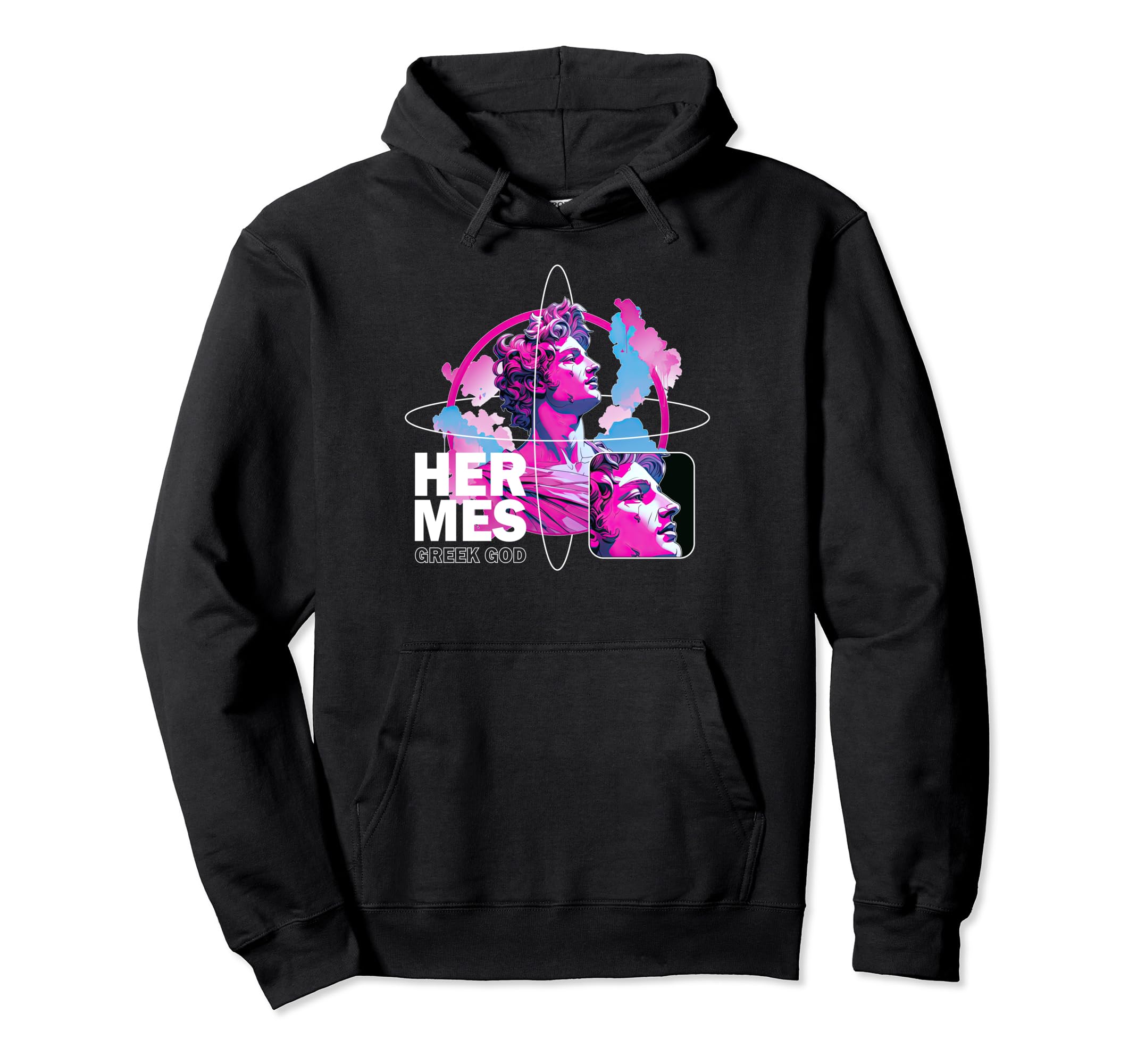 Hermes Greek Vaporwave Ancient God Hoodie - Fun Novelty Design Unisex - T-Shirt, Sweatshirt, Hoodie