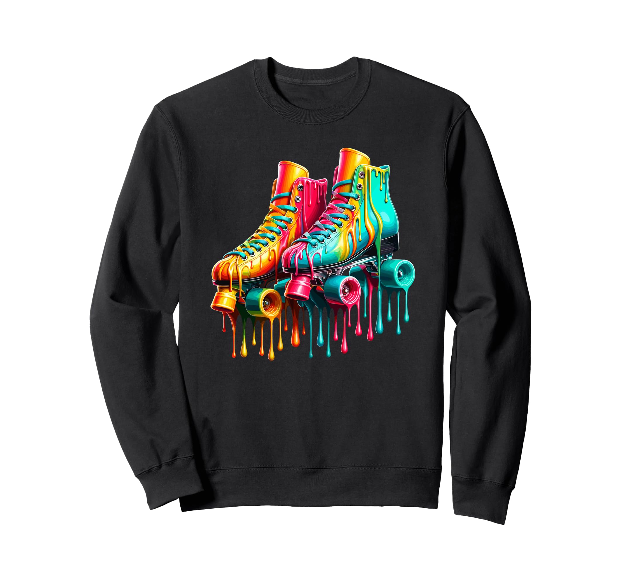Dripping Paint Rollerskate Sweatshirt - Casual Everyday Wear Unisex - T-Shirt, Sweatshirt, Hoodie