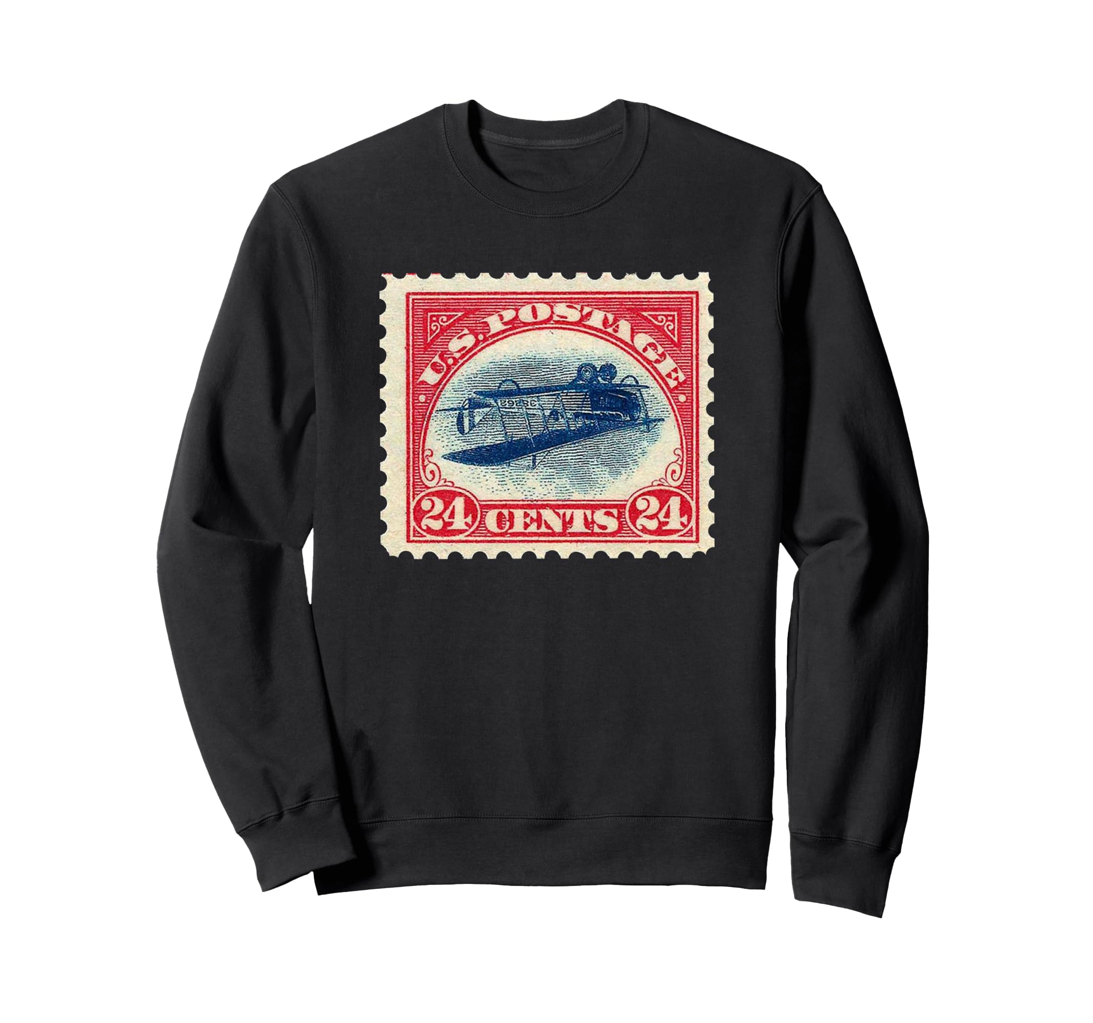 1900S Upside Down Jenny Postage Stamp Sweatshirt - Unique Graphic Unisex - T-Shirt, Sweatshirt, Hoodie