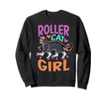 Roller Skating Cat Funny Skaters Sweatshirt - Novelty Apparel Men Women - T-Shirt, Sweatshirt, Hoodie