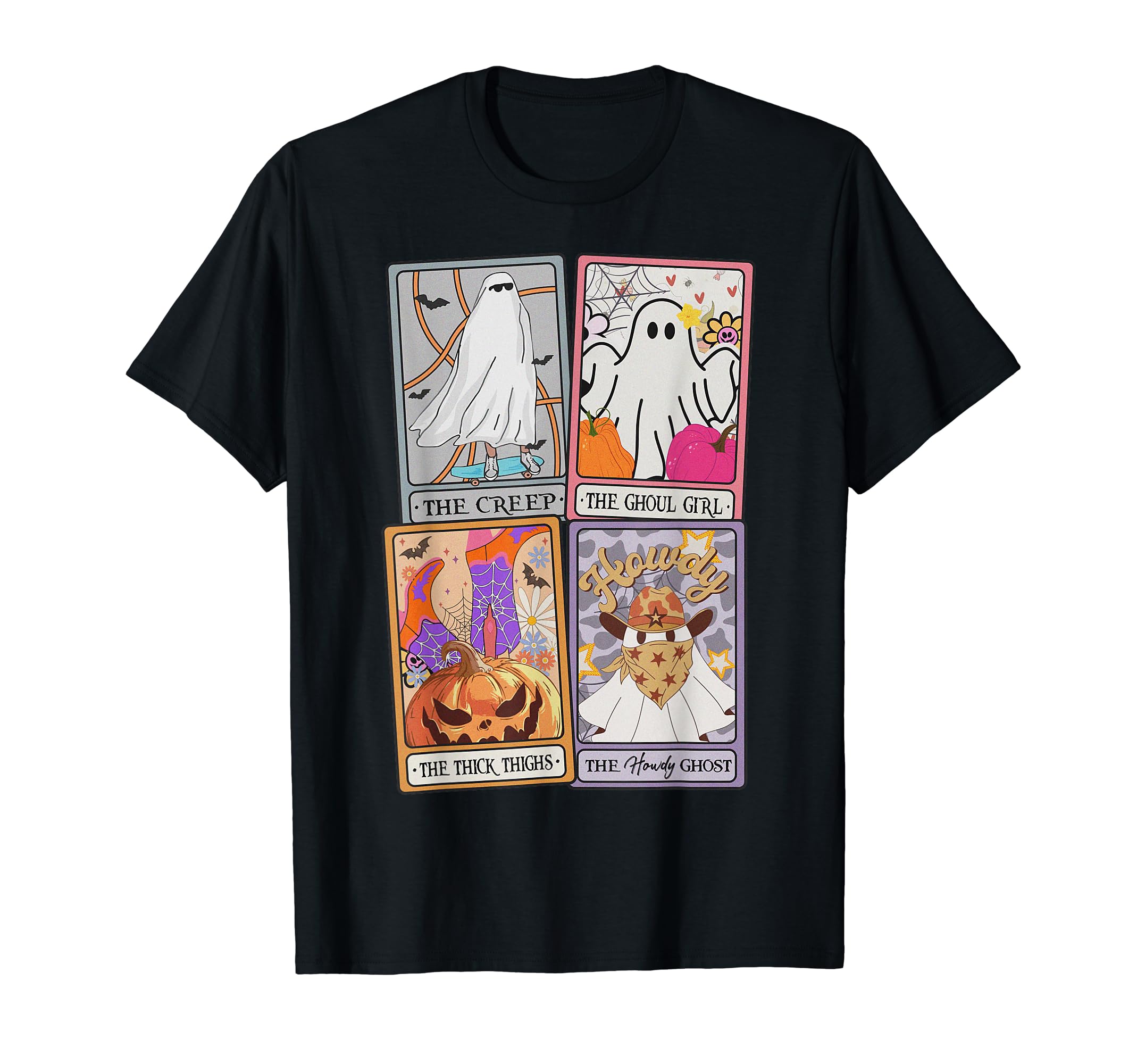 Ghost Tarot Card Halloween Western T-Shirt - Custom Art Print Men Women - T-Shirt, Sweatshirt, Hoodie