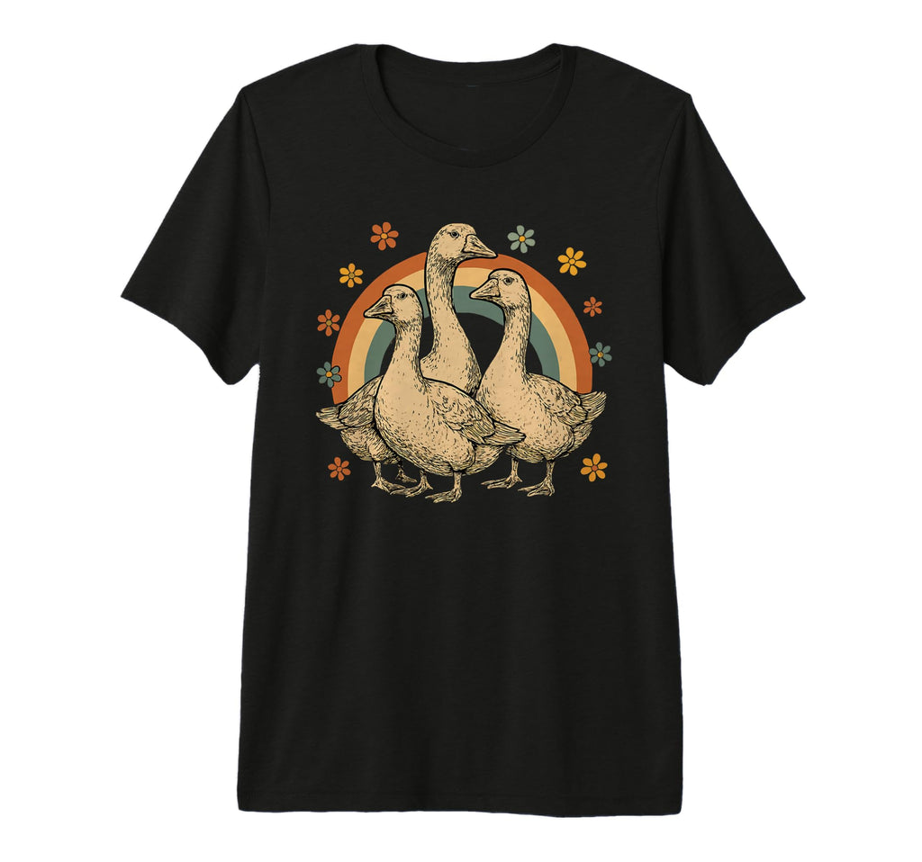70S Goose Trio Rainbow Tri Blend T-Shirt - Trendy Graphic Men Women - T-Shirt, Sweatshirt, Hoodie