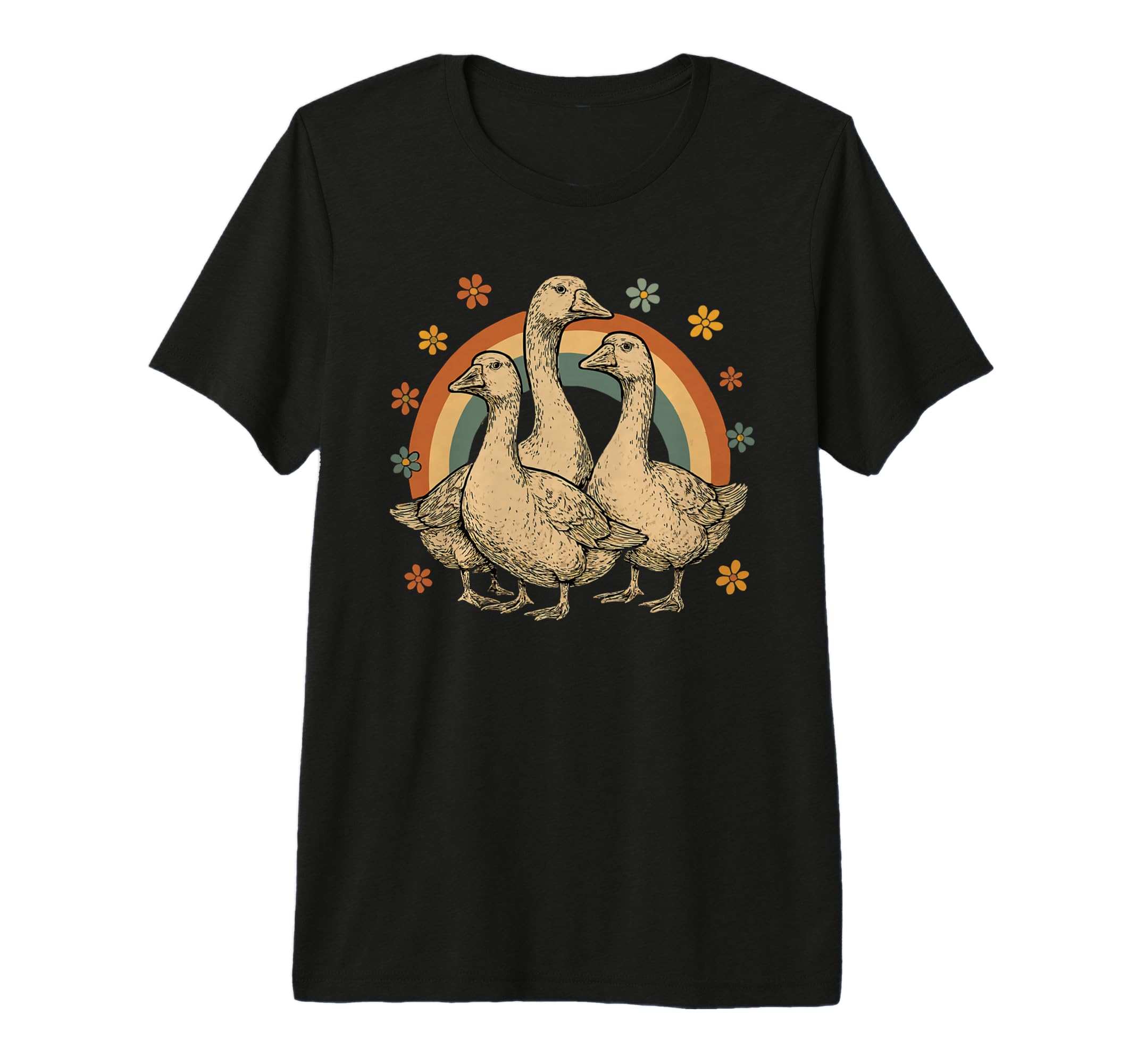 70S Goose Trio Rainbow Tri Blend T-Shirt - Trendy Graphic Men Women - T-Shirt, Sweatshirt, Hoodie
