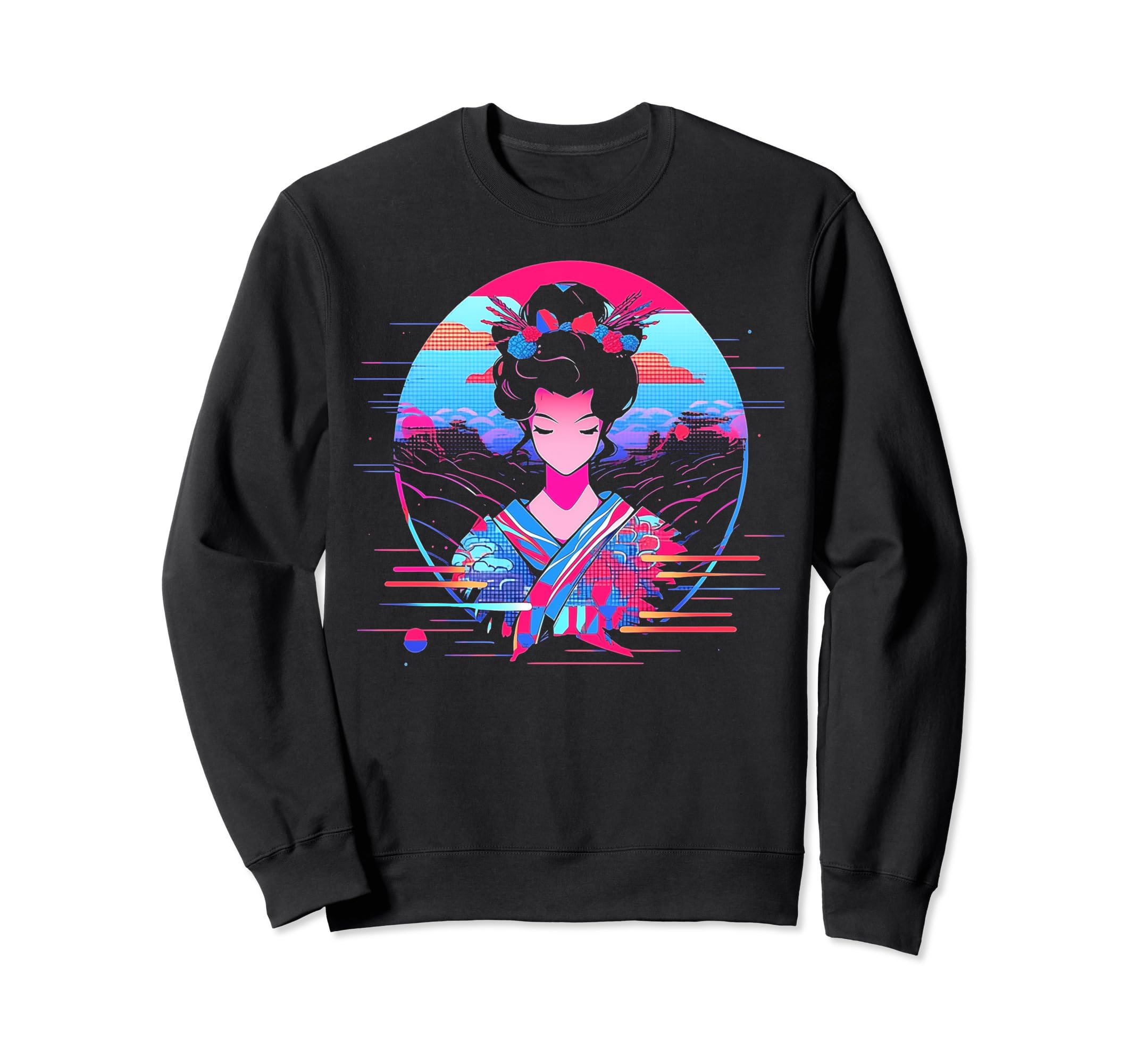Vaporwave Geisha 80S Synthwave 27 Sweatshirt - Minimalist Print Men Women - T-Shirt, Sweatshirt, Hoodie