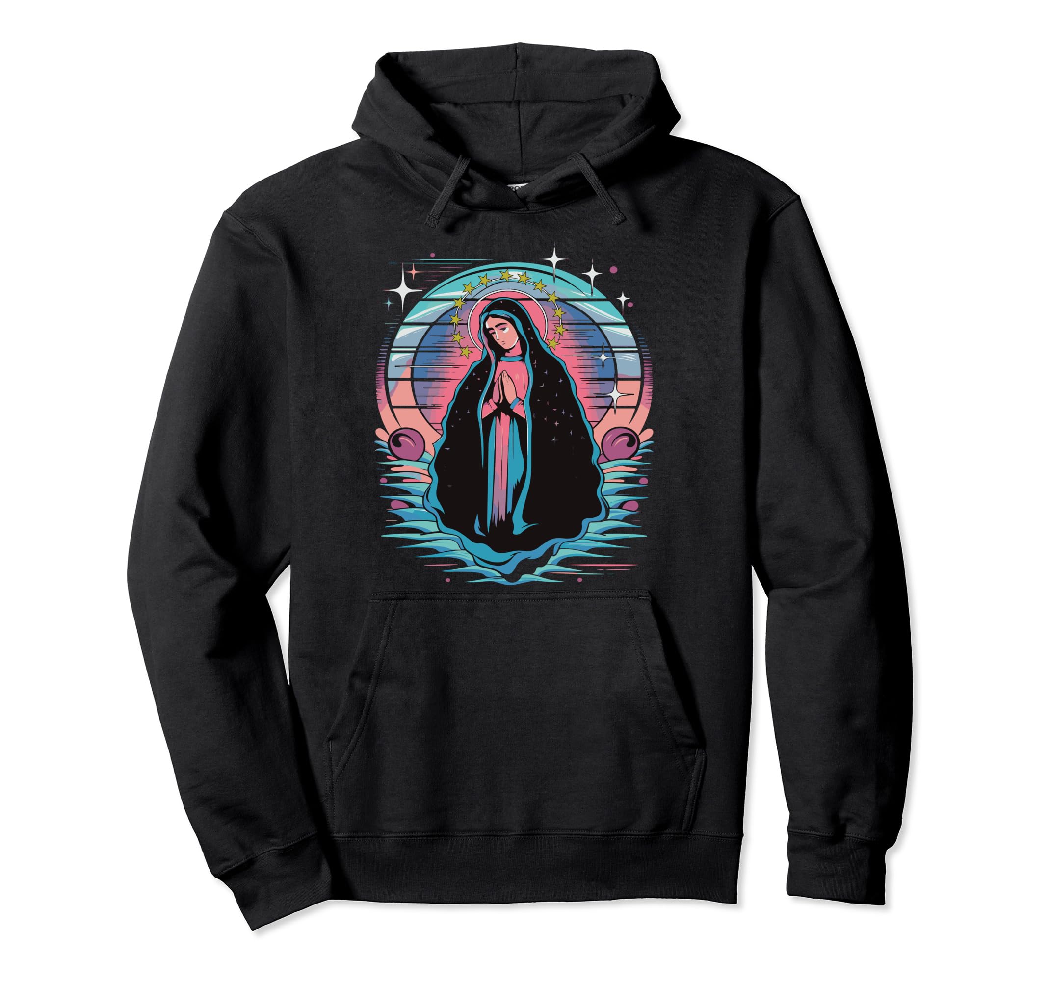 Catholic Gift Outrun Retrowave Vaporwave Hoodie - Graphic Print Men Women - T-Shirt, Sweatshirt, Hoodie