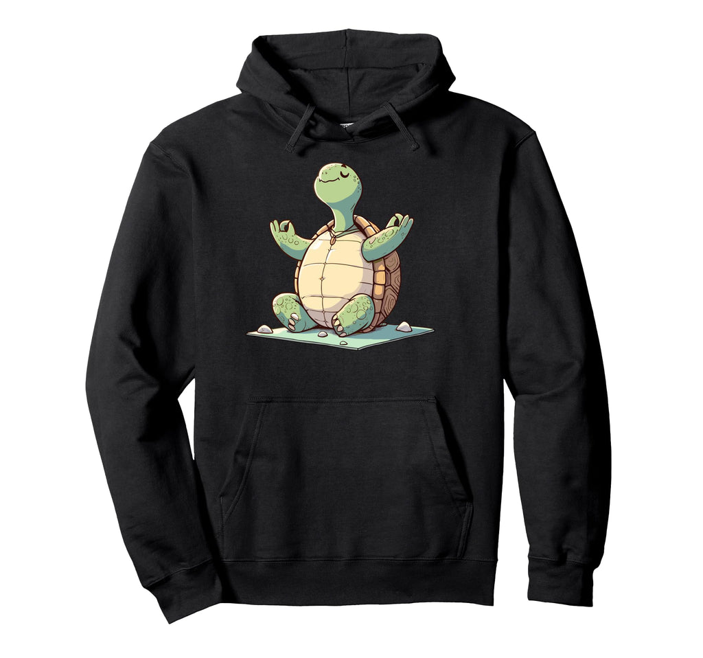 Meditation Tortoise Turtle Yoga Pose Hoodie - Casual Everyday Wear Unisex - T-Shirt, Sweatshirt, Hoodie