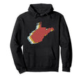 Usa State Map West Virginia Hoodie - Streetwear Style Men Women - T-Shirt, Sweatshirt, Hoodie