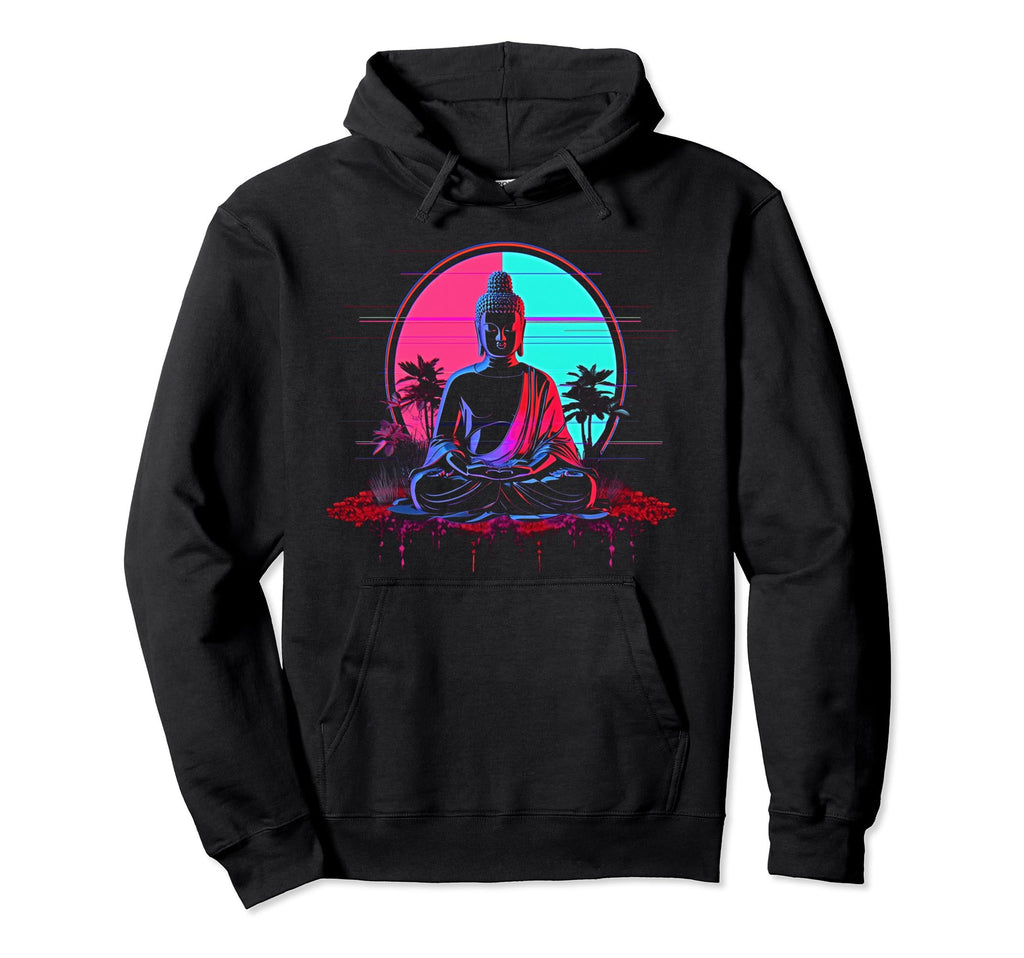 Vaporwave Buddha 80S Synthwave 6 Hoodie - Novelty Apparel for Adults - T-Shirt, Sweatshirt, Hoodie