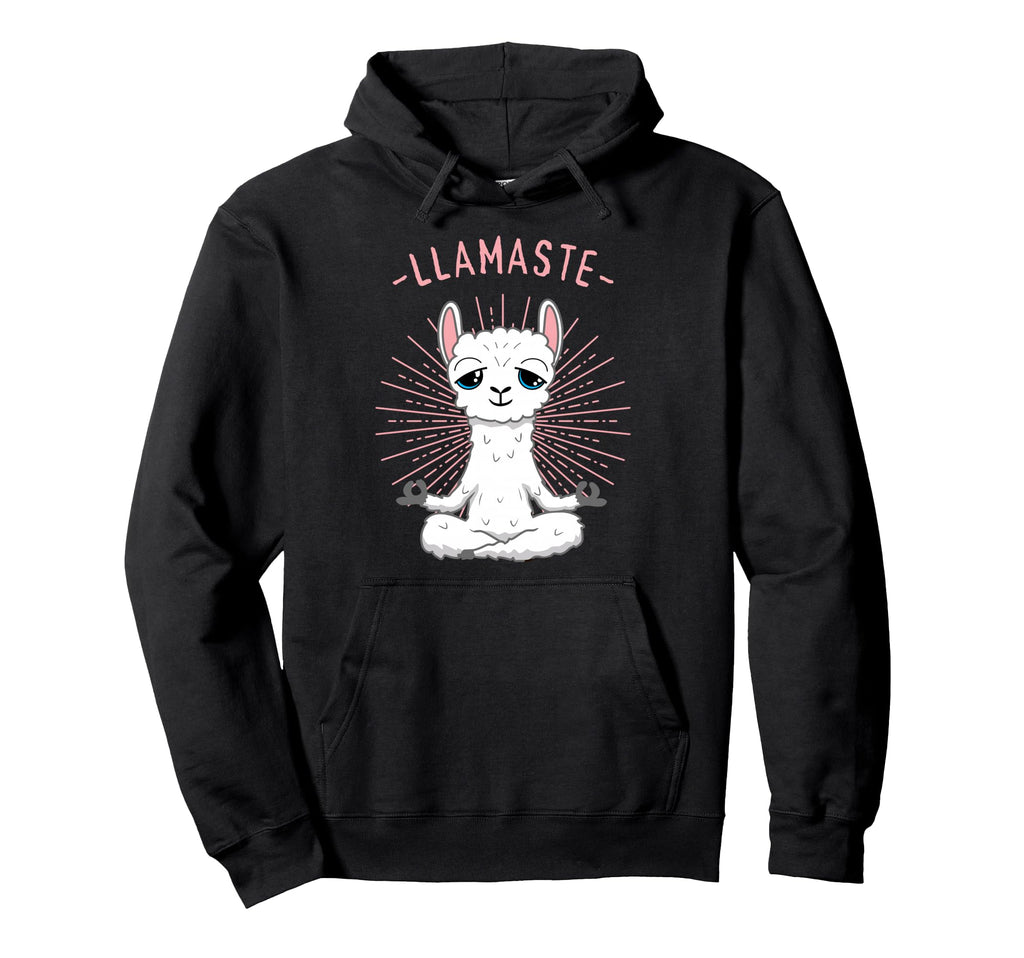 Funny Llamaste Llama Yoga Meditation Hoodie - Fun Novelty Design Unisex - T-Shirt, Sweatshirt, Hoodie