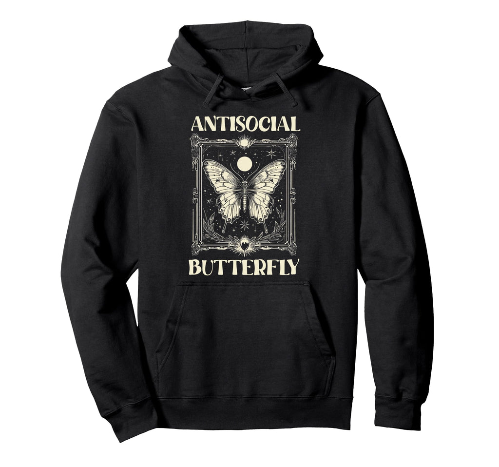 Antisocial Butterfly Hoodie - Aesthetic Graphic Unisex - T-Shirt, Sweatshirt, Hoodie