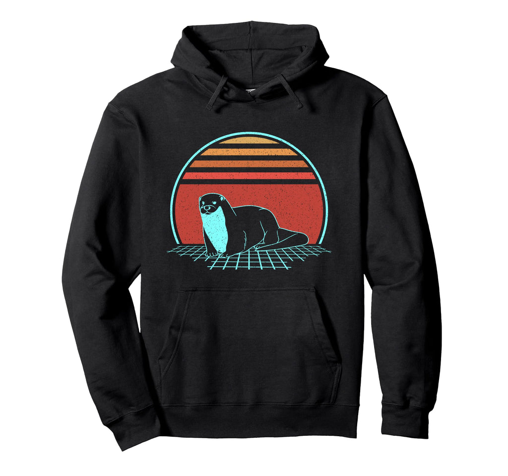 Otter Vaporwave 80S 90S Synthwave Hoodie - Minimalist Print Unisex - T-Shirt, Sweatshirt, Hoodie