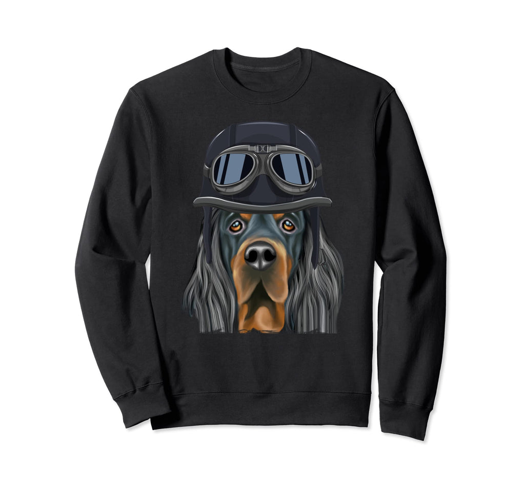 Funny Motorcycle Helmet Gordon Setter Sweatshirt - Streetwear Style Unisex - T-Shirt, Sweatshirt, Hoodie