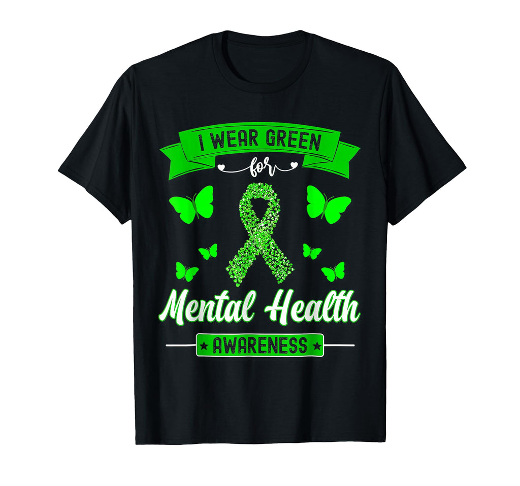 I Wear Green Mental Health T-Shirt - Aesthetic Graphic for Adults - T-Shirt, Sweatshirt, Hoodie