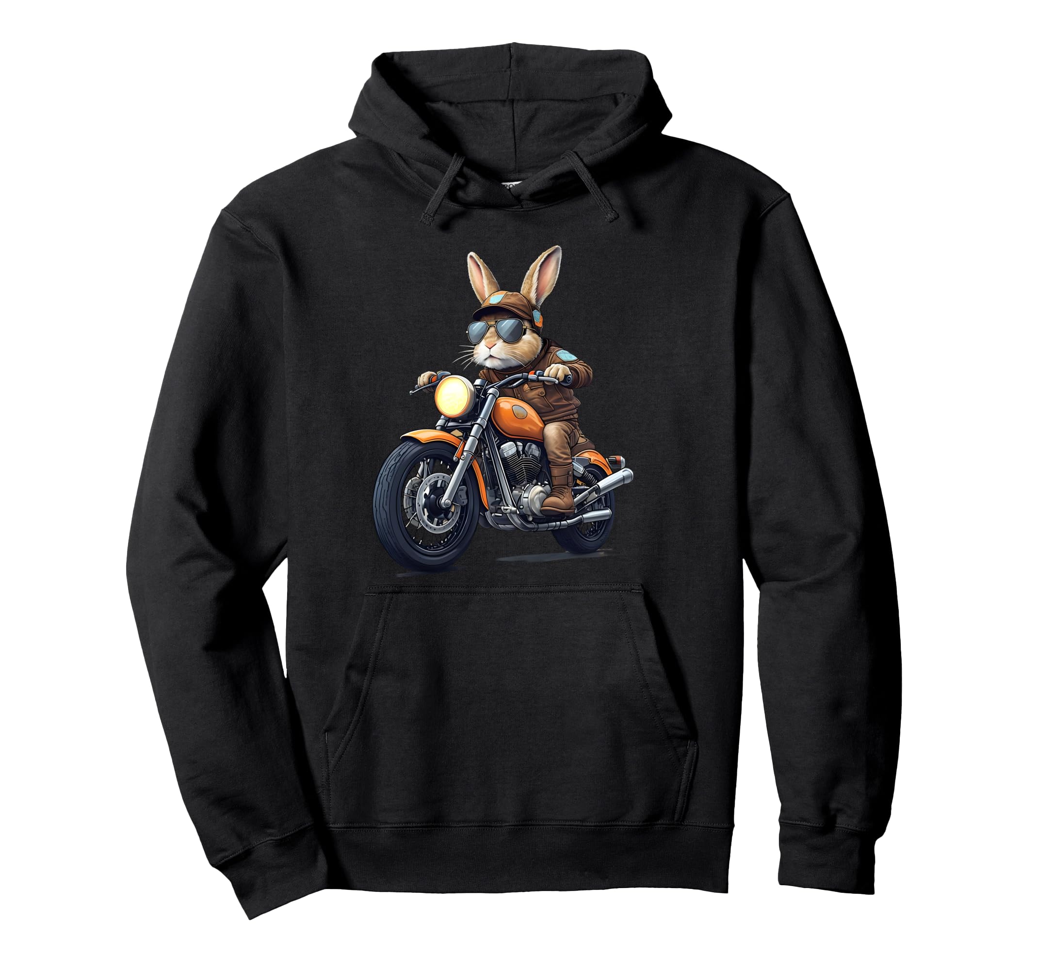 Happy Easter Day Motorbike Bunny Rabbits Hoodie - Custom Art Print Unisex - T-Shirt, Sweatshirt, Hoodie
