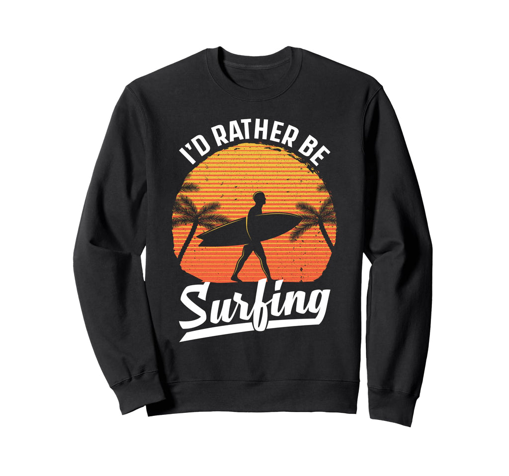 Surf Art Surfing Surfer Sunset Sweatshirt - Minimalist Print for Adults - T-Shirt, Sweatshirt, Hoodie