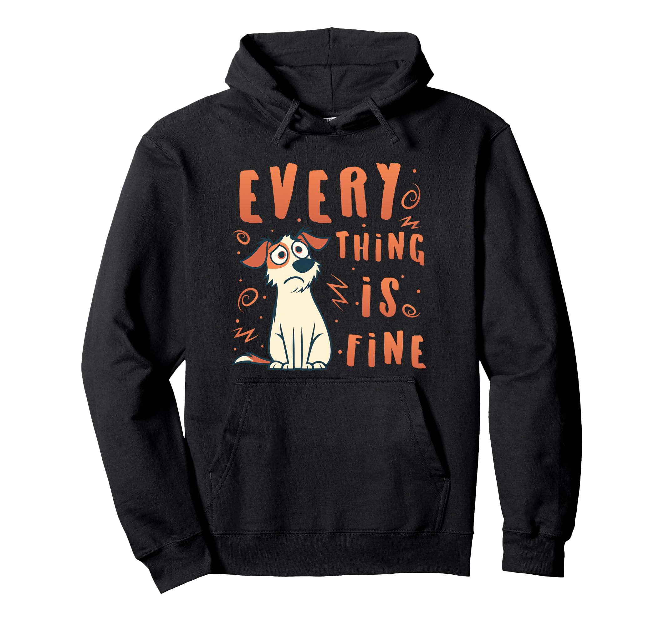 Anxiety Dog Emotional Overthinking Hoodie - Graphic Print for Adults - T-Shirt, Sweatshirt, Hoodie