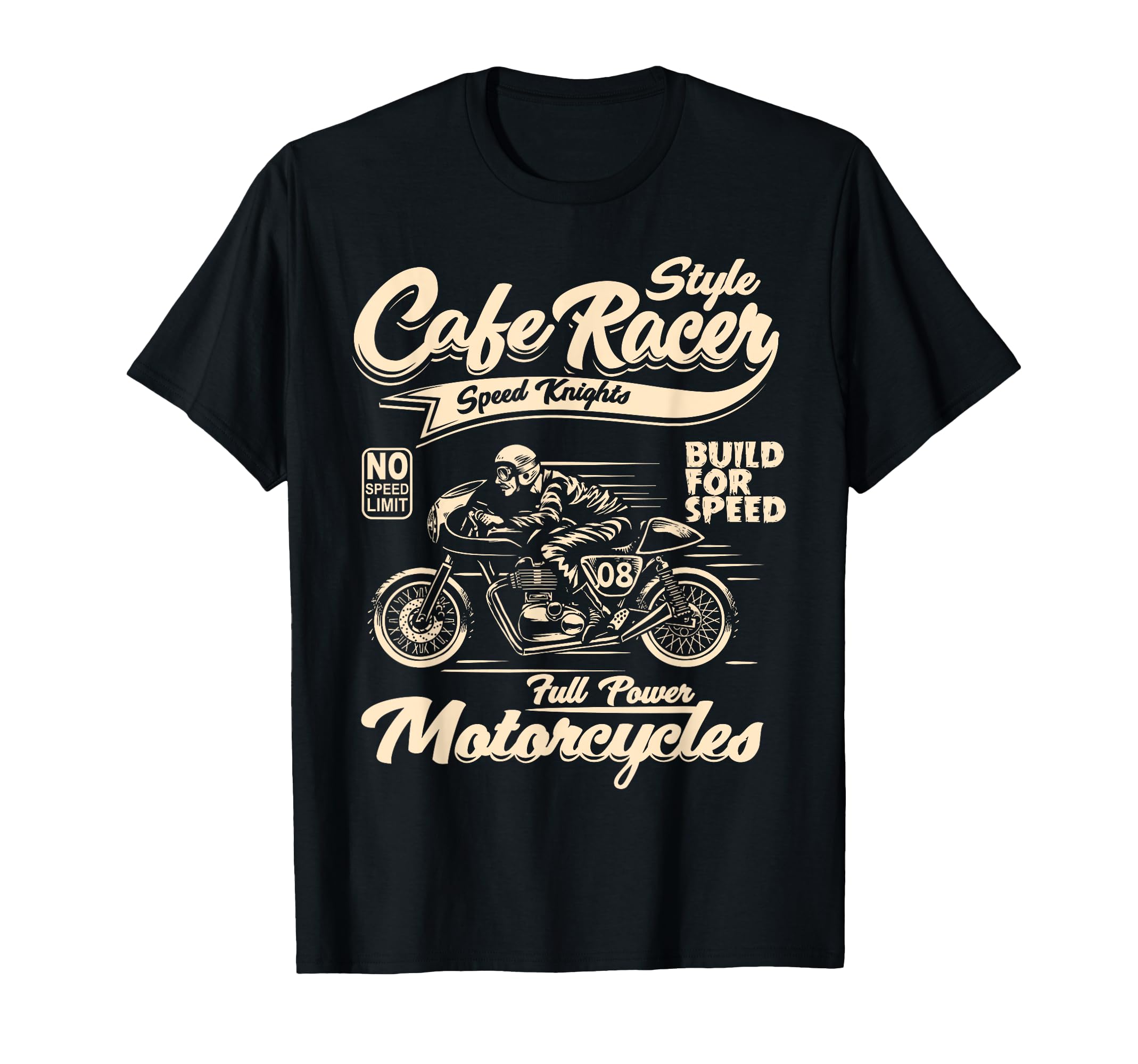 Motorcycle Biker Cafe Racer T-Shirt - Custom Art Print Men Women - T-Shirt, Sweatshirt, Hoodie