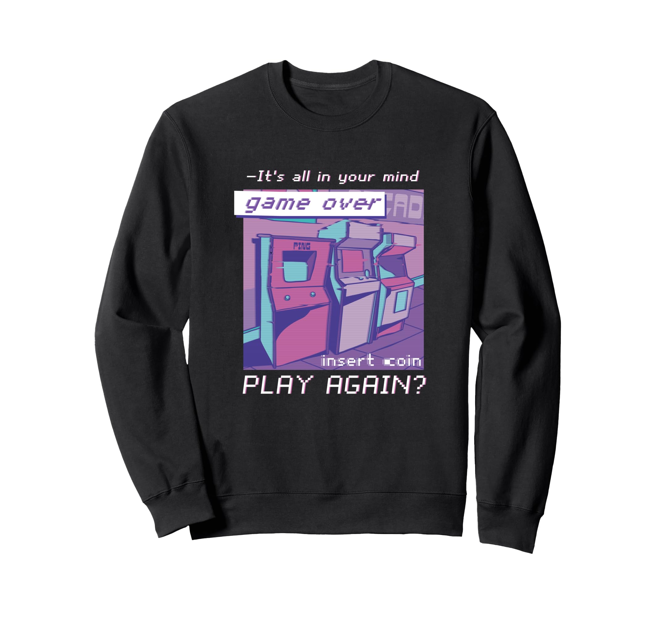 80S 90S Nostalgic Arcade Sweatshirt - Casual Everyday Wear for Adults - T-Shirt, Sweatshirt, Hoodie