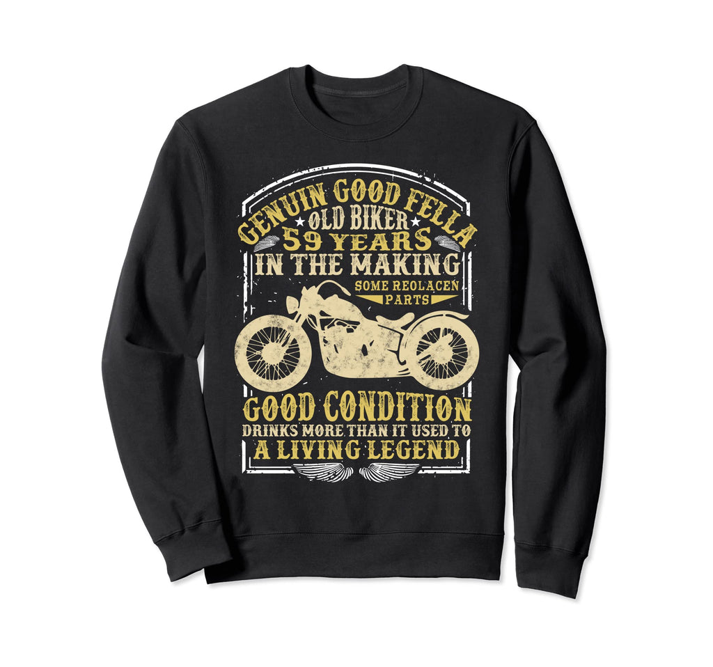59 Years Old Biker Birthday Sweatshirt - Aesthetic Graphic Men Women - T-Shirt, Sweatshirt, Hoodie