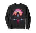 Synthwave Cat Samurai Mediation Sweatshirt - Novelty Apparel Unisex - T-Shirt, Sweatshirt, Hoodie