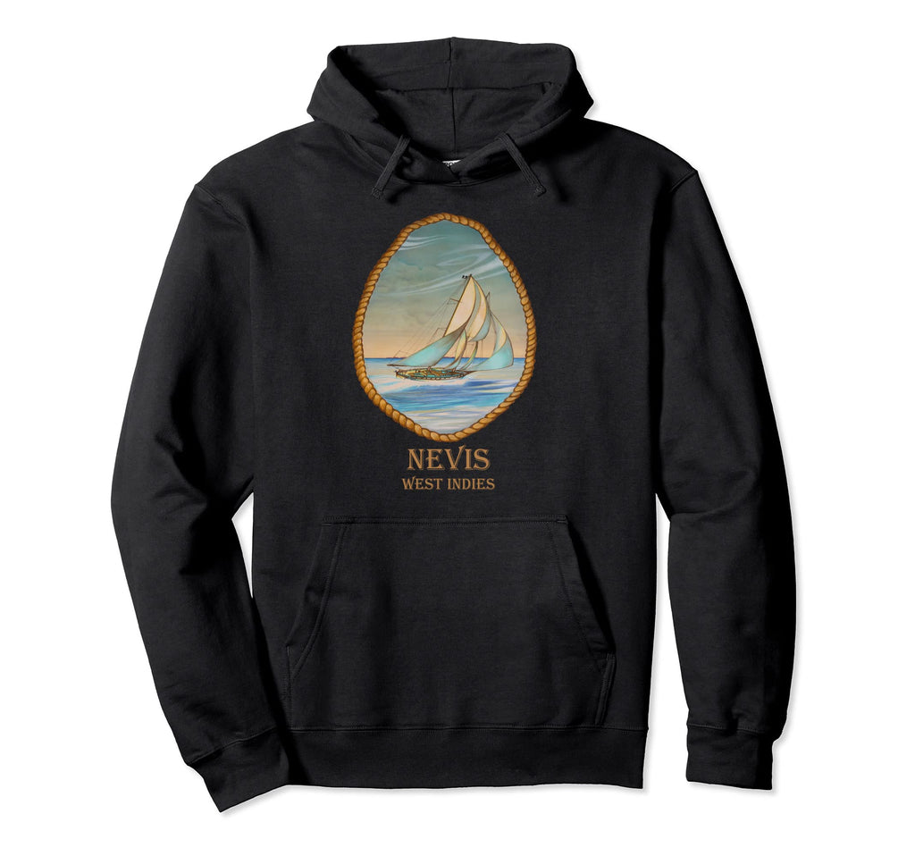 Nevis West Indies Sailboat Vacation Hoodie - Custom Art Print for Adults - T-Shirt, Sweatshirt, Hoodie