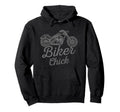 Biker Chick Motorcycle Biker Hoodie - Fun Novelty Design for Adults - T-Shirt, Sweatshirt, Hoodie