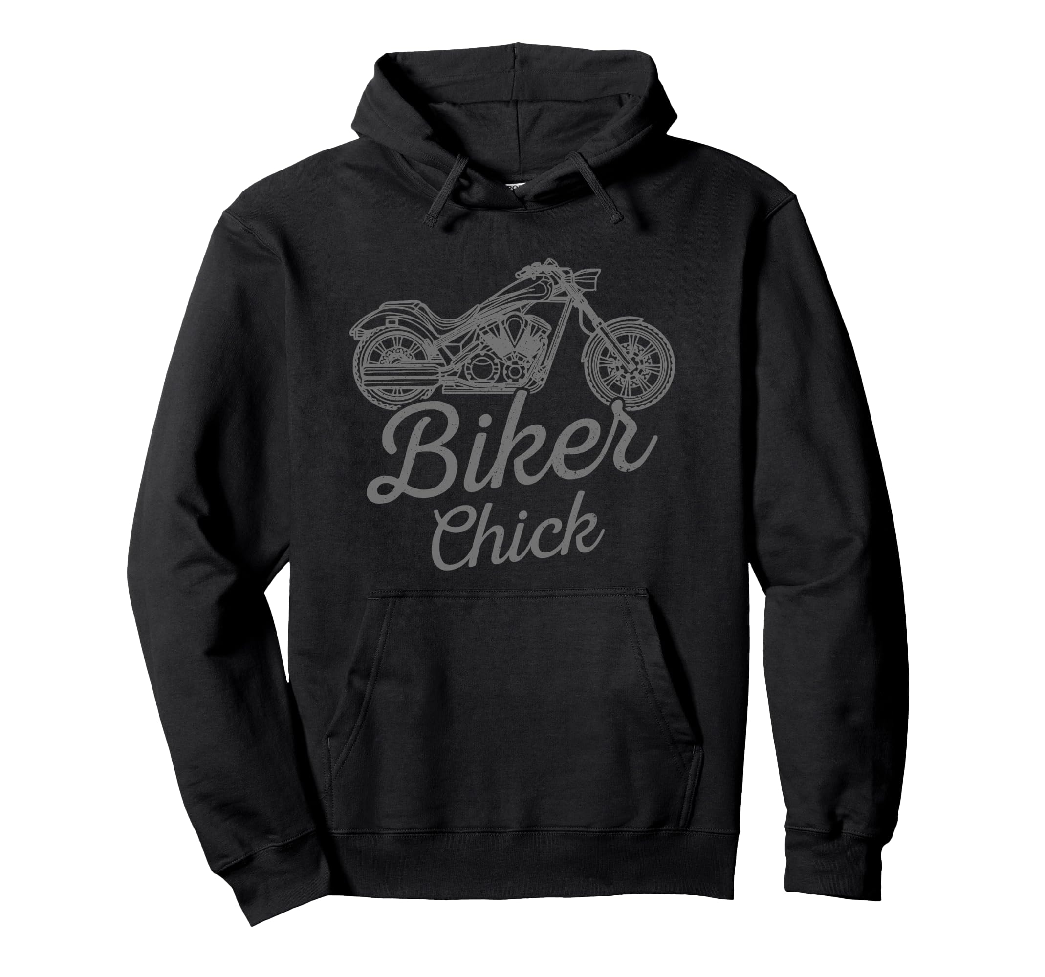 Biker Chick Motorcycle Biker Hoodie - Fun Novelty Design for Adults - T-Shirt, Sweatshirt, Hoodie