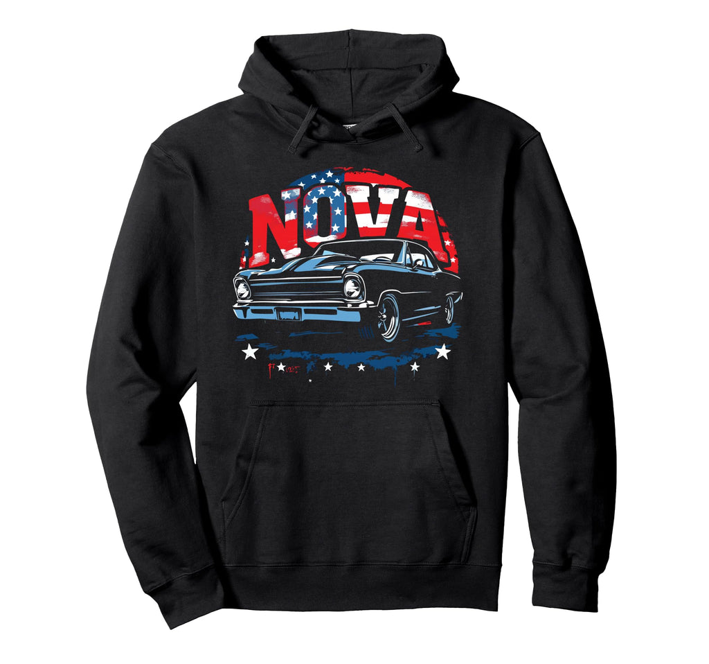 1966 1967 Nova Ss Usa Flag Patriotic Hoodie - Novelty Apparel Unisex - T-Shirt, Sweatshirt, Hoodie