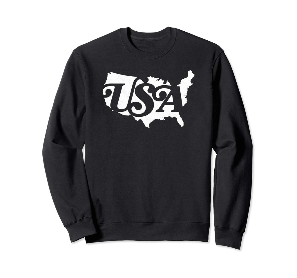Simple Usa Map Typography Sweatshirt - Fun Novelty Design Men Women - T-Shirt, Sweatshirt, Hoodie