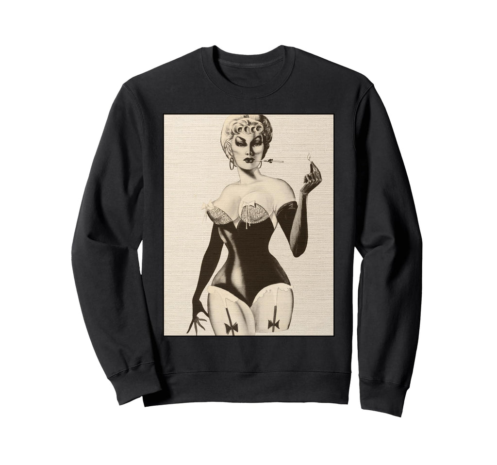 Elegant Pin Up Seductive Corset Sweatshirt - Fun Novelty Design Men Women - T-Shirt, Sweatshirt, Hoodie