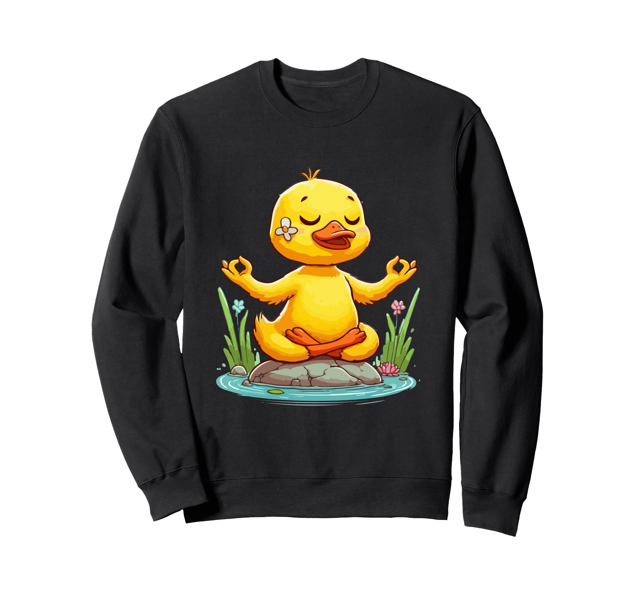 Meditation Duck Yoga Pose Sweatshirt - Custom Art Print for Adults - T-Shirt, Sweatshirt, Hoodie
