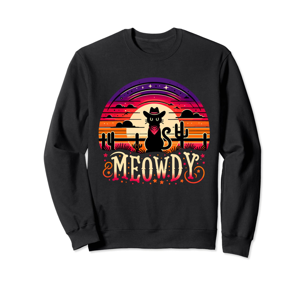 Cat Cowboy Meowdy Cat Mushup Western Sweatshirt - Streetwear Style Unisex - T-Shirt, Sweatshirt, Hoodie