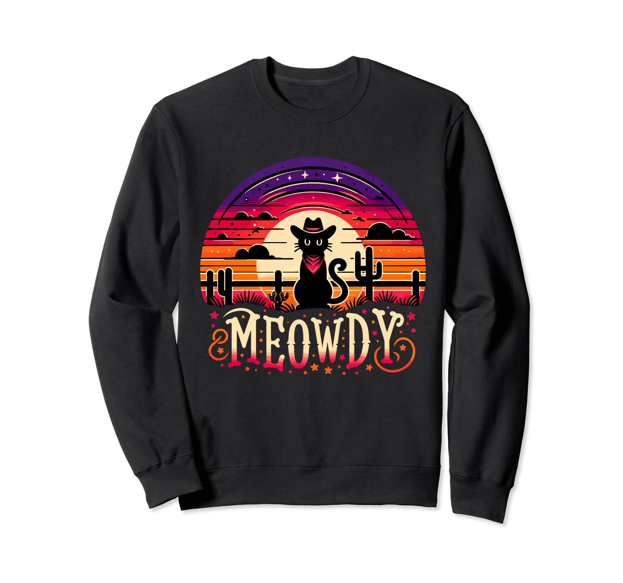 Cat Cowboy Meowdy Cat Mushup Western Sweatshirt - Streetwear Style Unisex - T-Shirt, Sweatshirt, Hoodie