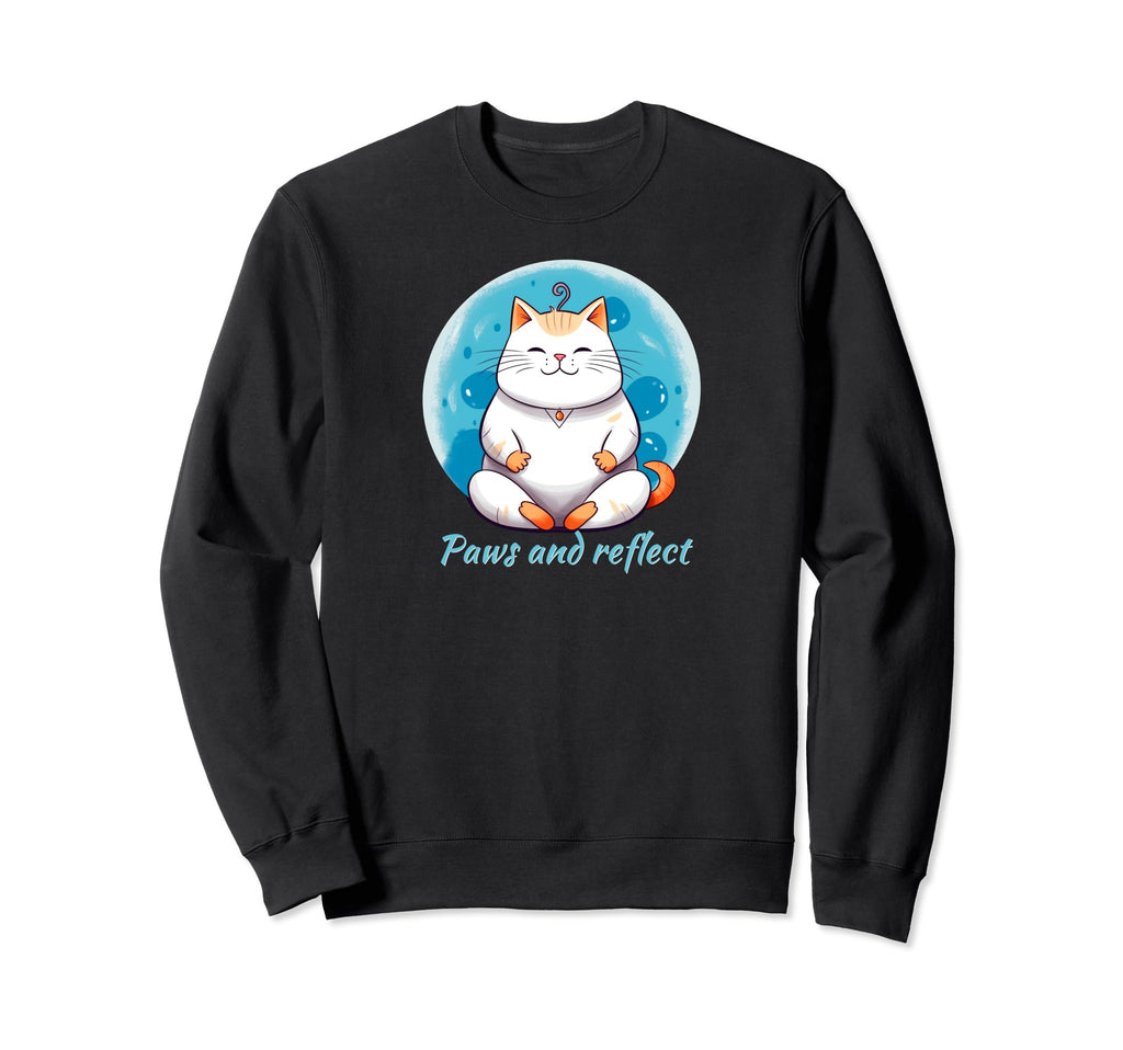 Zen Cat Meditation Mindfulness Sweatshirt - Minimalist Print for Adults - T-Shirt, Sweatshirt, Hoodie