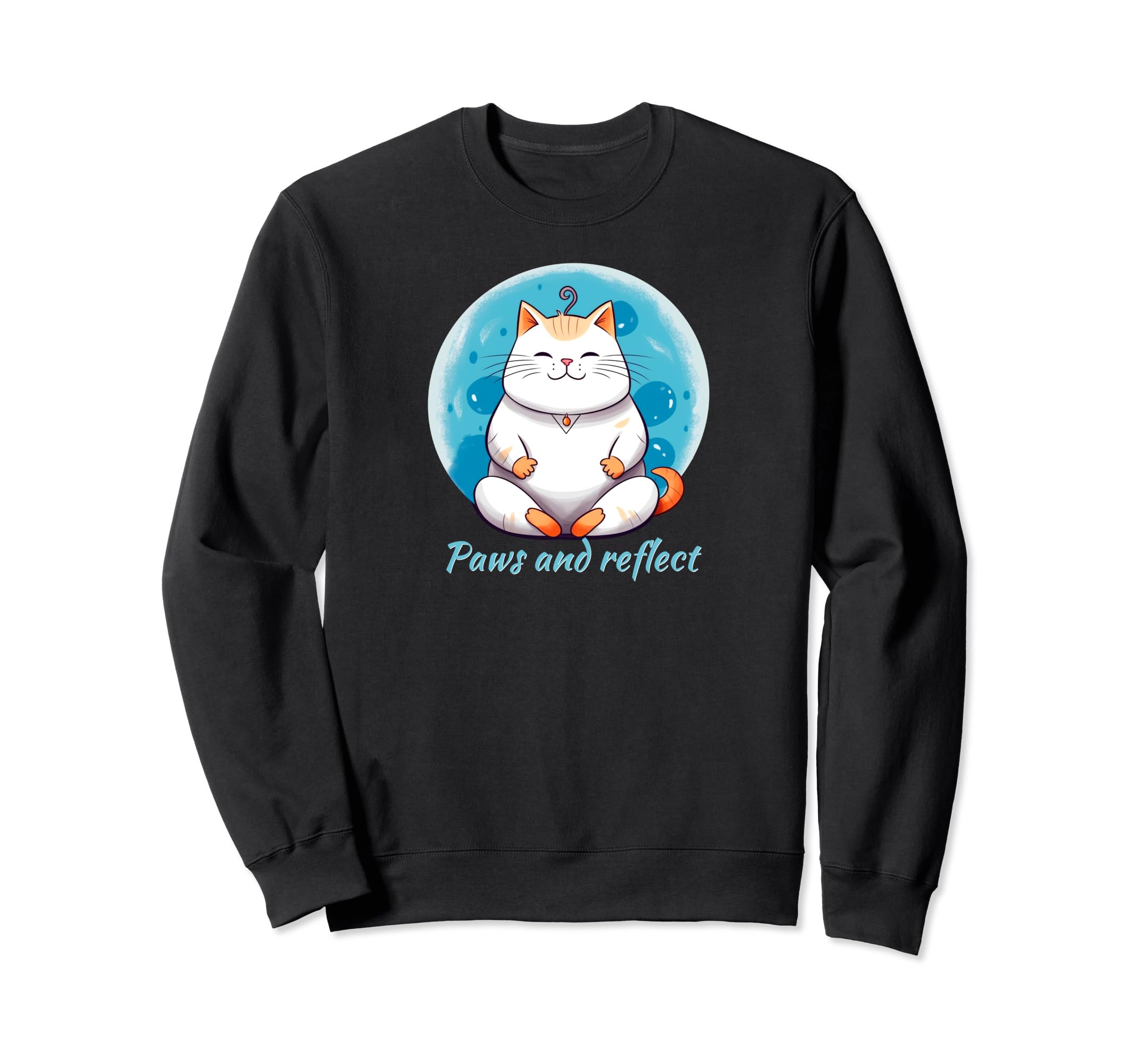 Zen Cat Meditation Mindfulness Sweatshirt - Minimalist Print for Adults - T-Shirt, Sweatshirt, Hoodie