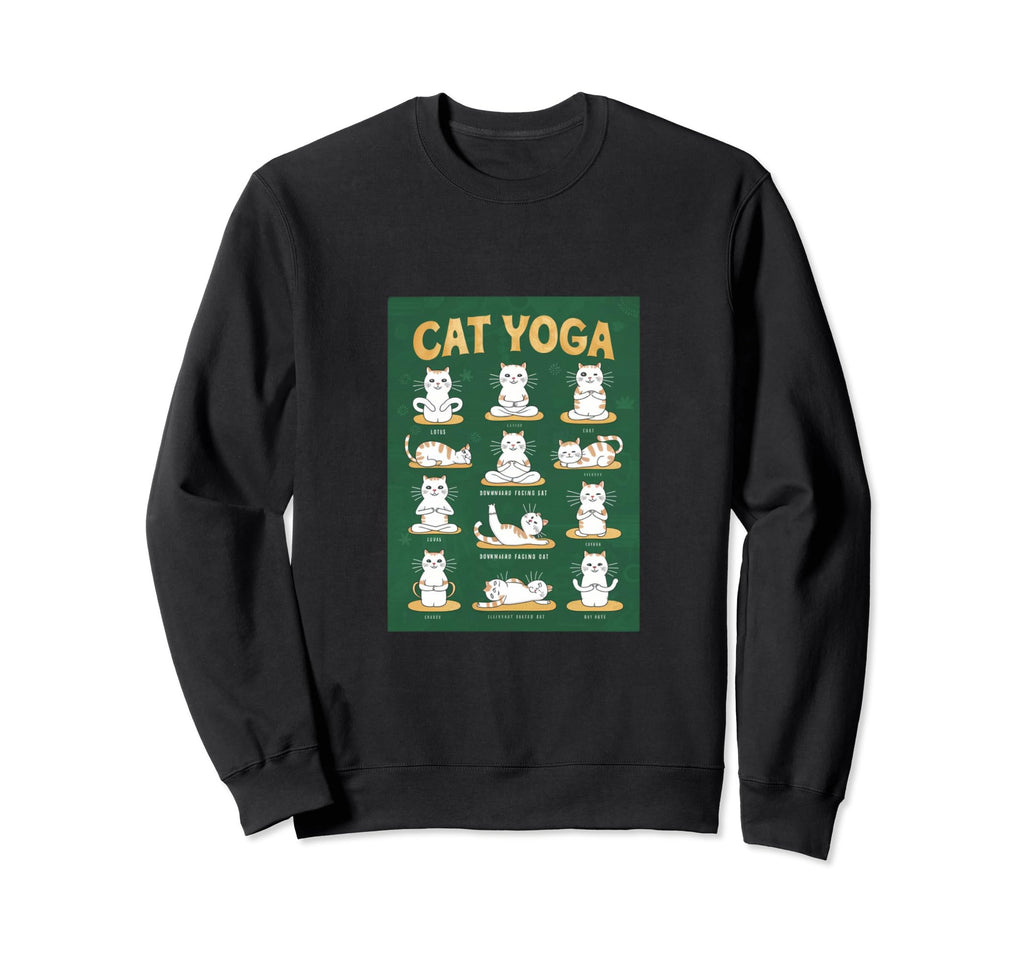 Cat Yoga Poses Cats Practicing Sweatshirt - Unique Graphic Unisex - T-Shirt, Sweatshirt, Hoodie